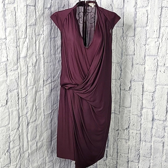 HELMUT LANG Deep Plumb Sleeveless Dress Size 10 - Picture 1 of 10